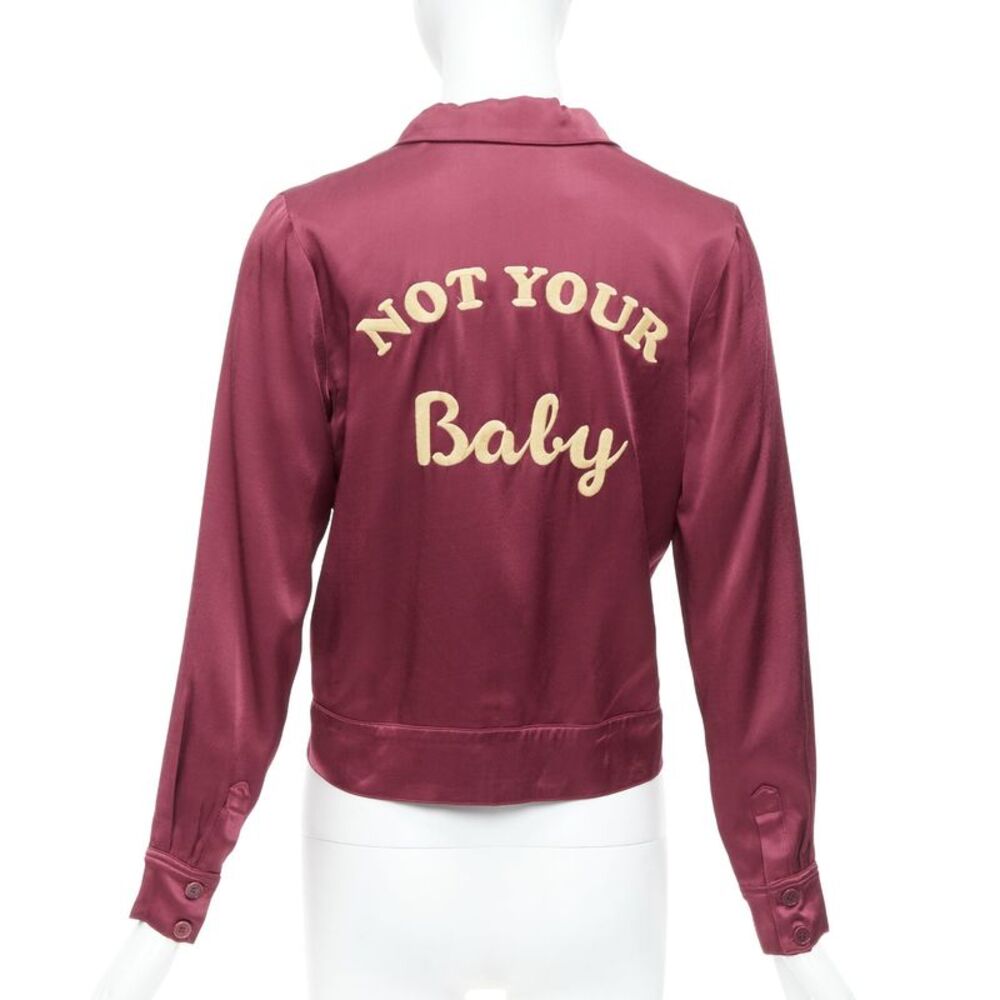 Reformation Satin Embroidered Crop Jacket